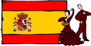 Spain Flag and Flamenco